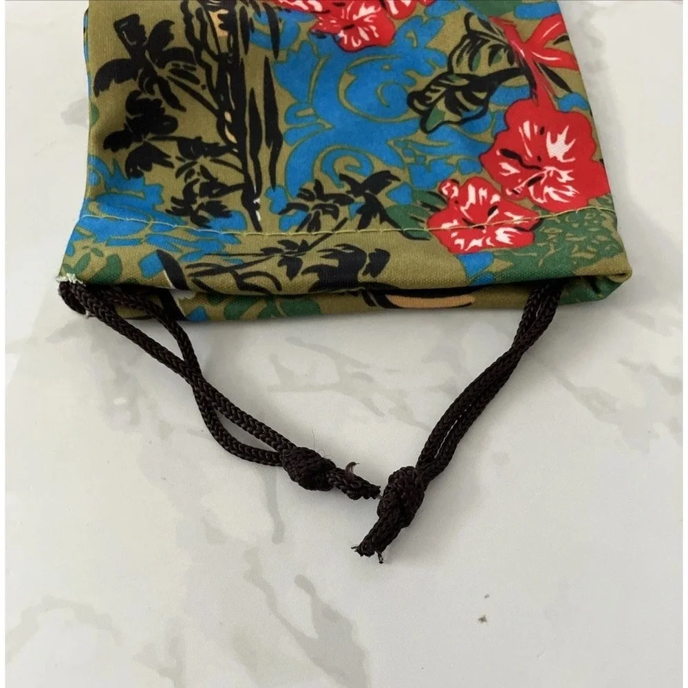 Maui Jim Tropical Floral Microfiber Drawstring Storage/Cleaning Pouch Authentic